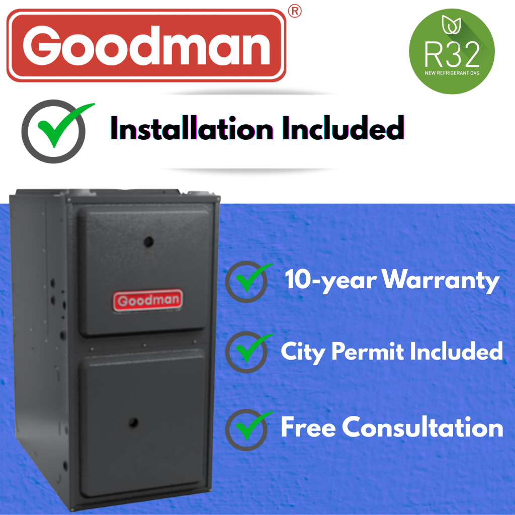 Goodman 100,000 BTU 2 Stage, GR9T961005CN Gas Furnace – Upflow, Multi Speed, R32 Compatible